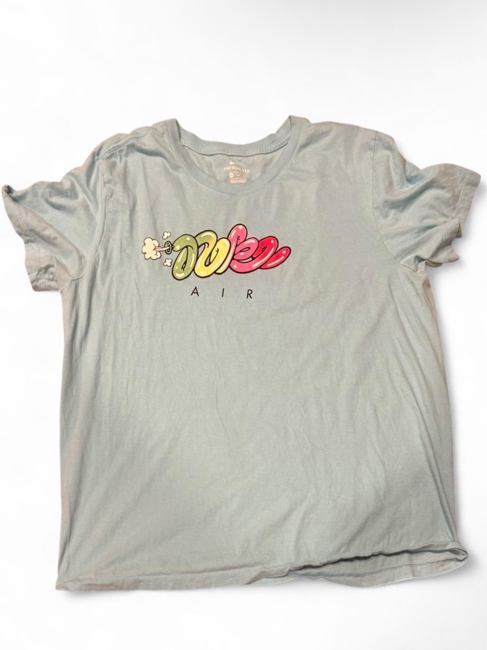 NIKE Baby blue + Multicolor ‘NIKE AIR' graphic tee